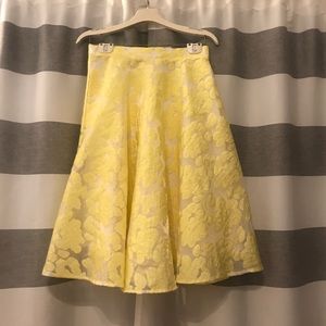 Yellow floral organza full skirt